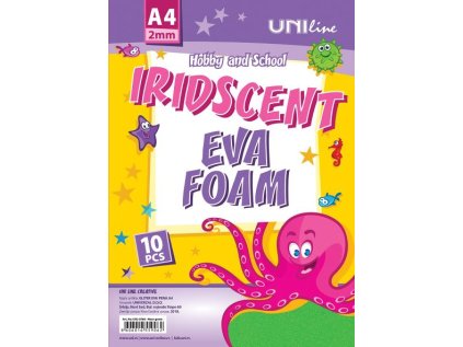 EVA foam dekorační pěna A4 neonová zelená se střípky 10 ks, UNL-0766