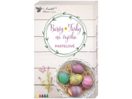 Barvy na vajíčka pastelové v tabletách, 5 ks, rukavice