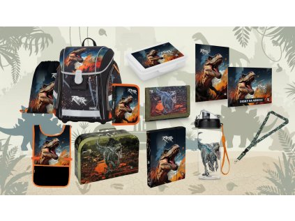 Oxybag Školní set 12 ks PREMIUM Light Dino sada batoh, penál, sáček a doplňky 0-87726/012