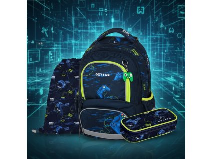 Oxybag Školní set 3ks OXY NEXT Gamer sada batoh, penál, sáček 6-75526