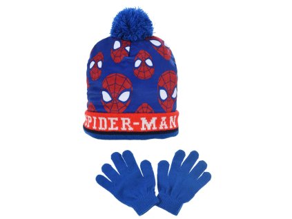 ČEPICE A RUKAVICE SPIDERMAN vh 4082 modrá (Velikost 52)