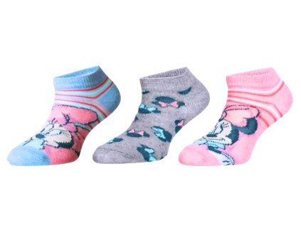 SADA 3 KS PONOŽKY DISNEY MINNIE Erv 38614-1 blue, grey (Velikost 26-26)