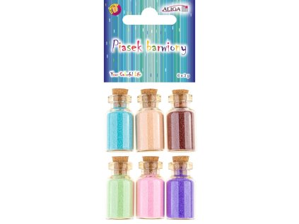 Brokát / písek 6 barev ve skleněných lahvičkách