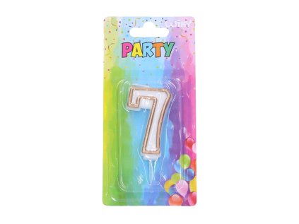 Párty svíčka 7 - Zlatá