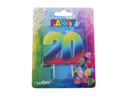 Párty svíčka číslo 20 Duha