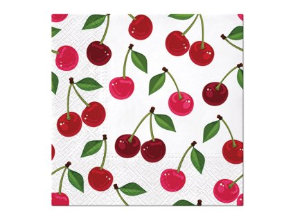 ubrousky paw l 33x33cm cherries pattern