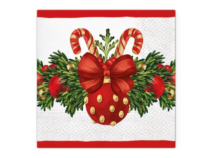 ubrousky tat 33x33cm red christmas bauble