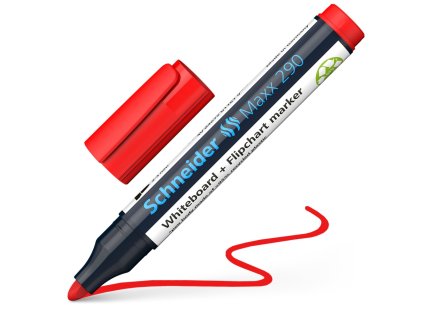 popisovac schneider maxx 290 na bile tabule cerveny