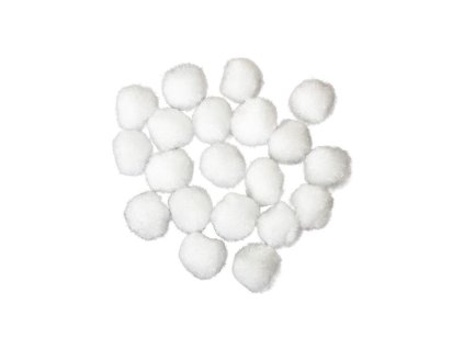 dekoracni pompony 2 cm bile sada 20 ks