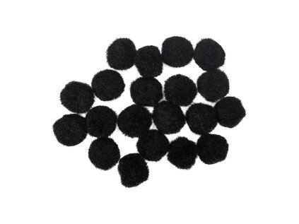 dekoracni pompony 2 cm cerne sada 20 ks