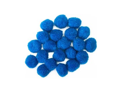 dekoracni pompony 2 cm modre sada 20 ks