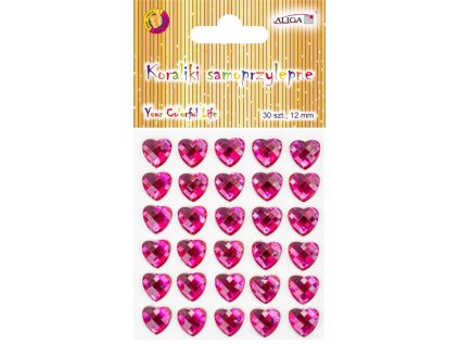Kamínky samolepící - srdce na blistru