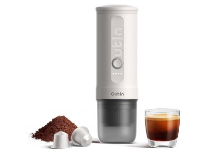 outin nano portable espresso machine pearl white