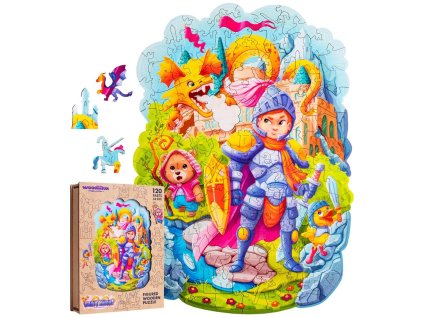 DŘEVĚNÉ BAREVNÉ PUZZLE - Statečný rytíř