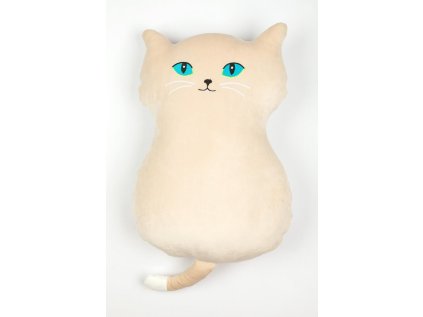 KOČKA VELKÉ OČI béžová 53 cm