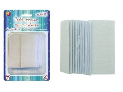 Suchý zip pásky samolepící, 2,5x6cm - 10ks