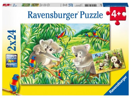 Roztomilé koaly a pandy 2x24 dílků