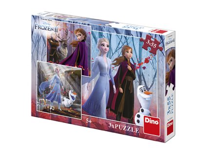 FROZEN II 3x55 Puzzle NOVÉ