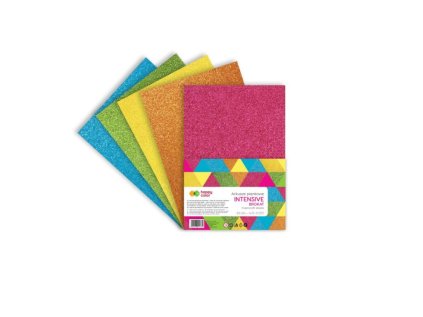 Dekorační pěna A4 INTENSIVE s brokátem 5 barev