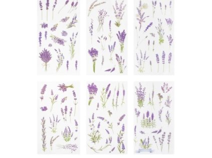 Samolepky LEVANDULE, 6 listů