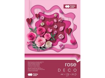 Blok A4 170g/m2 20l 5 barev DECO ROSE