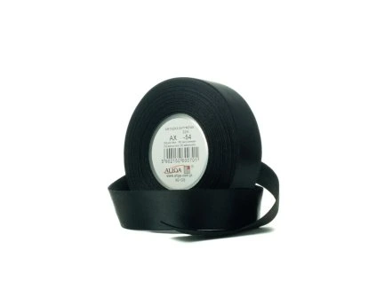 Atlasová stuha 38 mm černá - 54