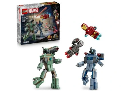 Iron Man a War Machine vs. Hammerovy Drony