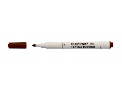 Popisovač Centropen 2739 na textil, hnědý