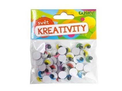 Oči pohyblivé barevné 12mm, 50ks