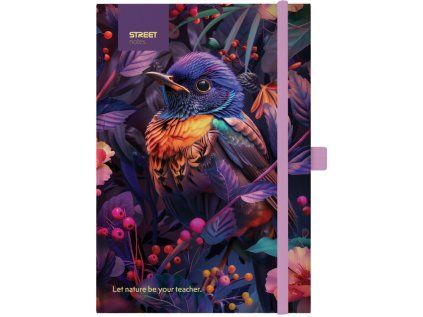 Blok ANIMALS Bird A5 linka s gumou