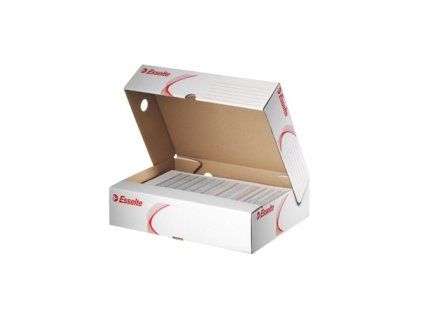 archivni box a4 80 mm karton horizontalni esselte standard bily