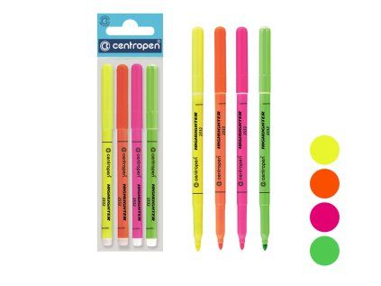Zvýrazňovač CENTROPEN 2532/4 sada