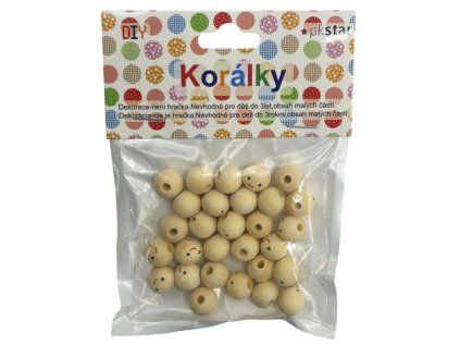 Korálky dřevěné 12 mm úsměv