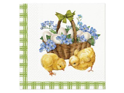 ubrousky paw l 33x33cm chicks with basket