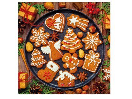 ubrousky tat 33x33cm gingerbread icing decorated
