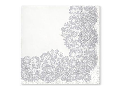 ubrousky tat 33x33cm lacy frame silver