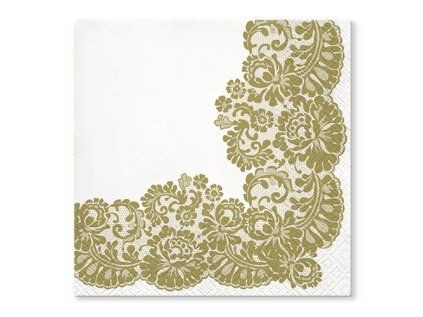 ubrousky tat 33x33cm lacy frame gold