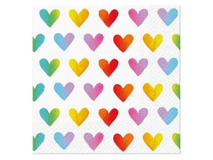 ubrousky tat 33x33 cm rainbow hearts