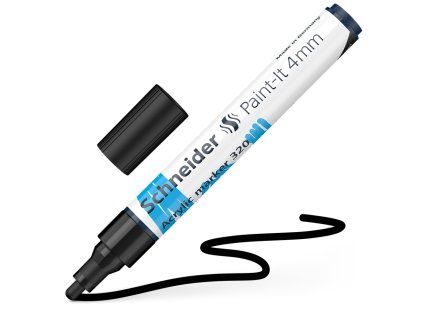 schneider paint it 320 akrylovy popisovac 4 mm cerny