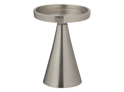 kovovy svicen 13 cm stribrny