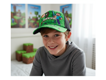 Kšiltovka Minecraft 653 zelenočerná