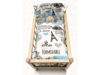 SD 41709 perinky do postylky pro panenky pariz modra