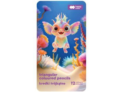 Pastelky trojhranné 12 barev metal box - Aqua Cuties