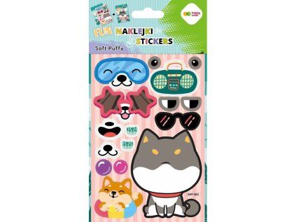 Samolepky 3D SOFT PUFFY FUN 11 x 20,5 cm - Psi