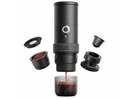 outin mino portable electric espresso machine space grey
