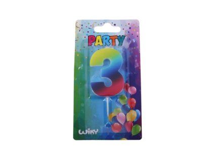 Párty SVÍČKA číslo 3 - Duha