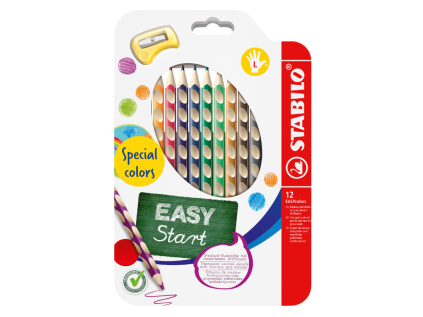 pastelky stabilo easycolors pro levaky 12 ks sada se struhadlem