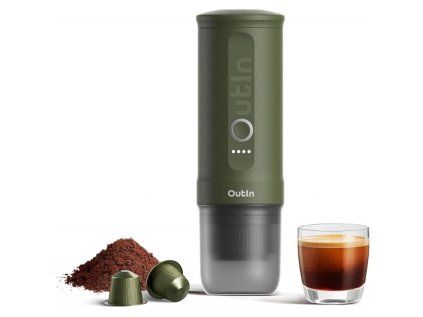 outin nano portable espresso machine forest green