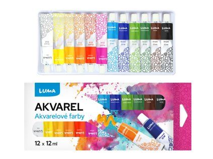 Barvy aquarelové sada 12 barev 12ml