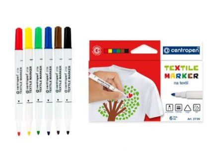 Popisovač CENTROPEN 2739 na textil - sada 6 barev